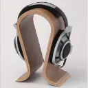 Walnut Wood U-Shape Headphone Stand – Wooden Desktop Display Holder