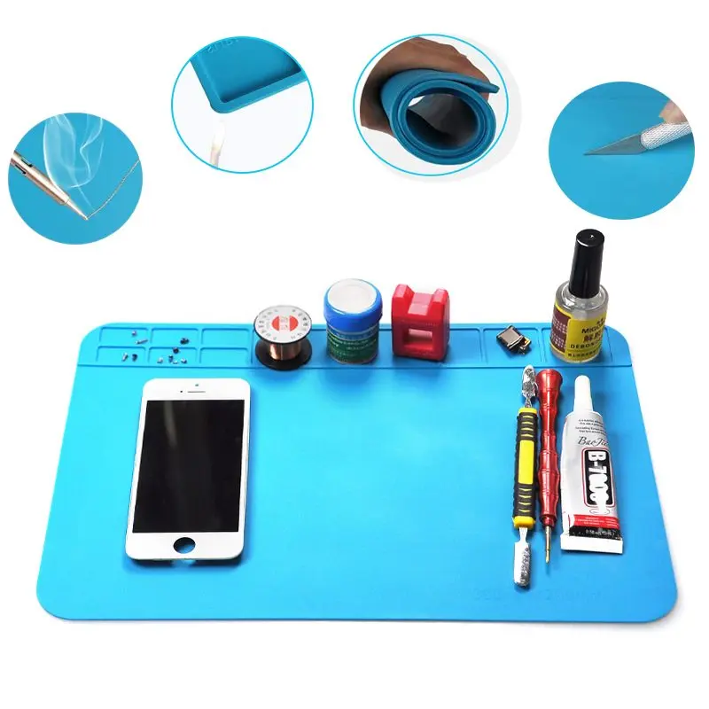 Silicone Soldering Repair Mat Heat-resistant Insulation Magnetic Pad