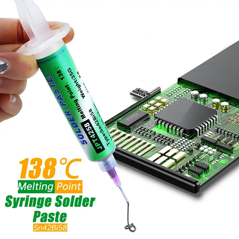 Lead-Free Solder Paste 30g Syringe Low Temp 138°C No Clean SMD Welding Paste