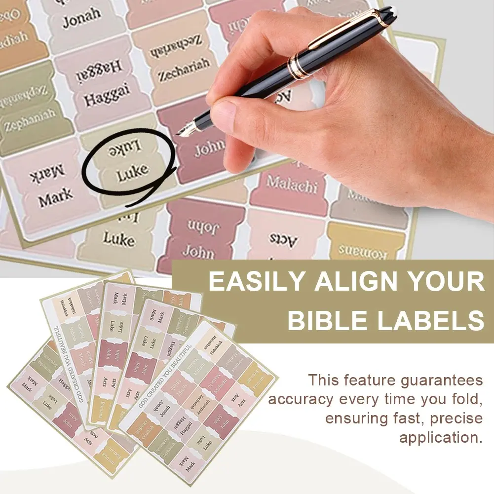 5 Sheets of Laminated Bible Book Tabs – Bible Index Tabs for Study