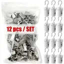 12pcs Drapes Metal Sprung Curtain Alligator Clips Sawtooth with Hook